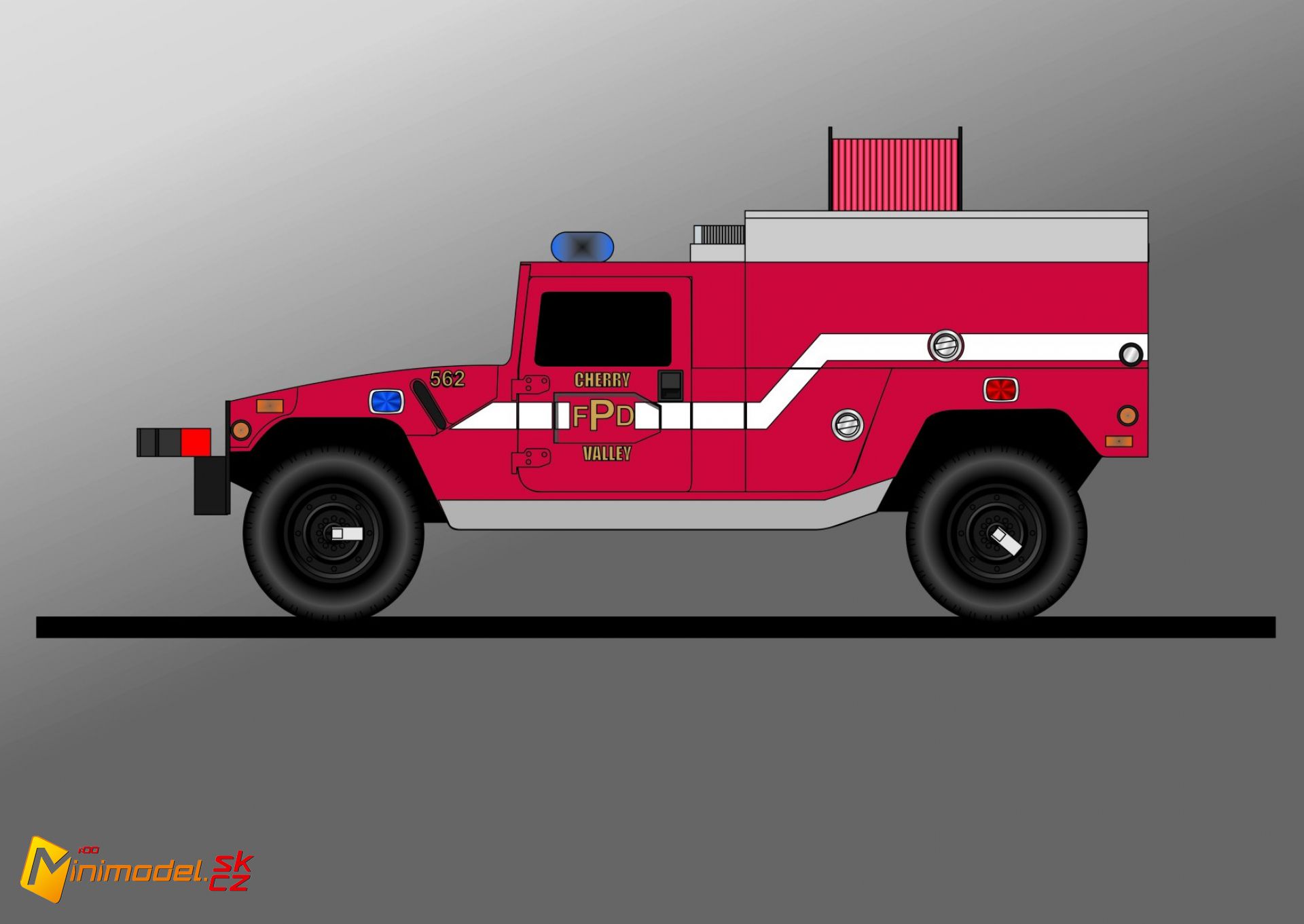 FE3535 HUMMER CHERRY VALLEY FPD Minimodel 